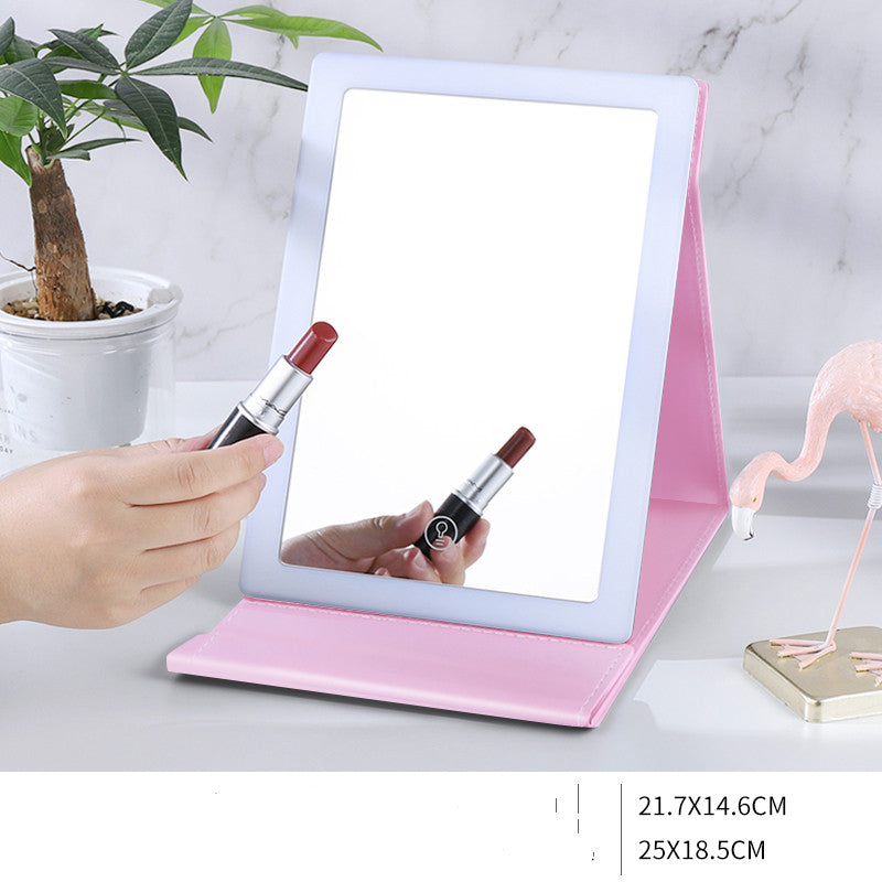 Portable Makeup Mirror Luminous Mirror Folding Led Desktop Mirror