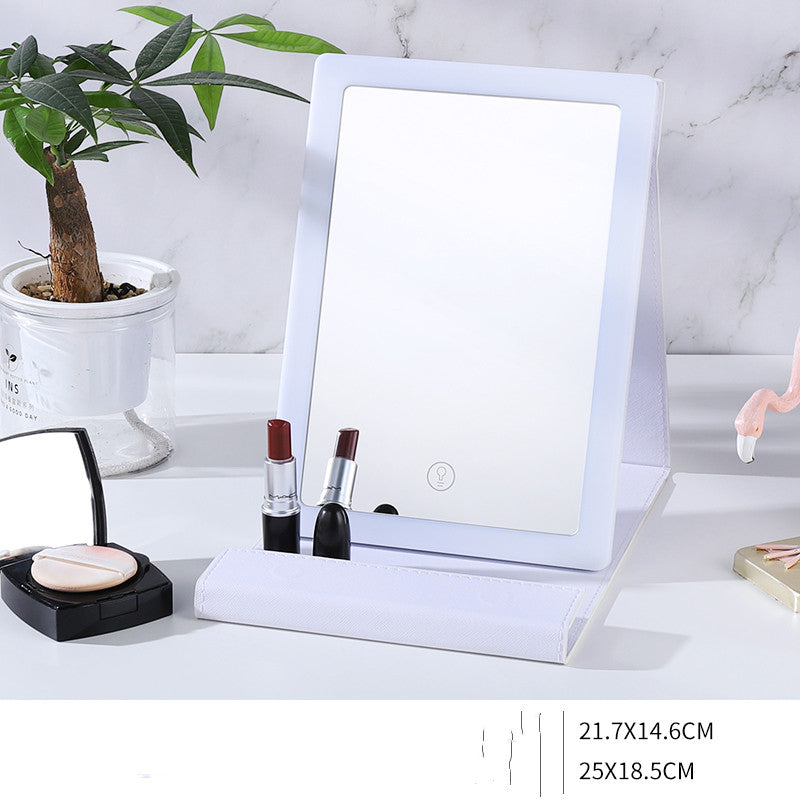 Portable Makeup Mirror Luminous Mirror Folding Led Desktop Mirror